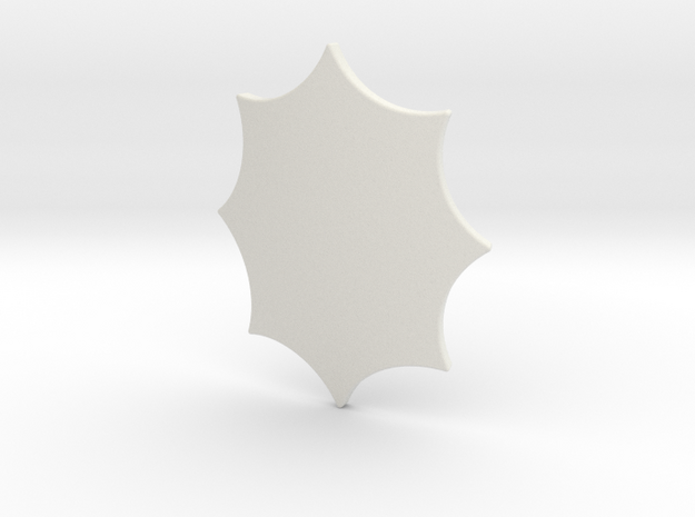 Elaborate Lozenge (Plain) in White Natural Versatile Plastic: Small