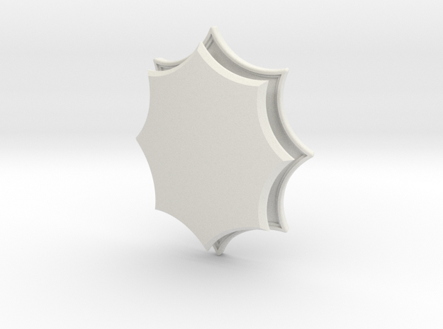 Elaborate Lozenge (Framed) in White Natural Versatile Plastic: Small
