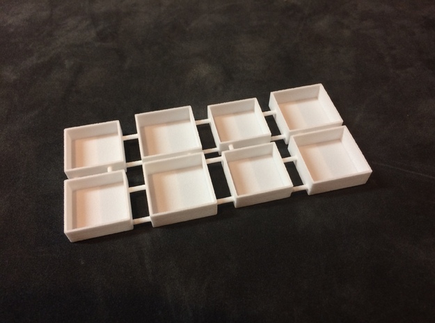 Miniature Gift Box 1 inch Square by 1/4 inch deep in White Natural Versatile Plastic