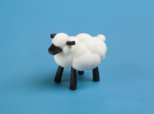 Sheep from LEO the Maker Prince: legs, ears and no in Black Natural Versatile Plastic