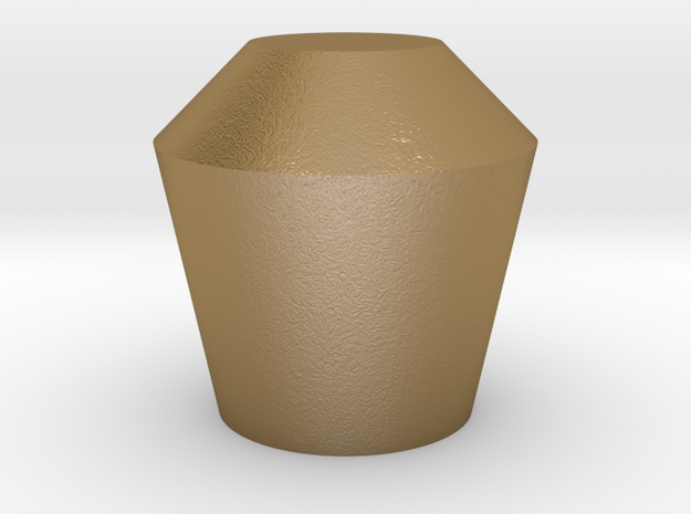 vase in Polished Gold Steel: Medium