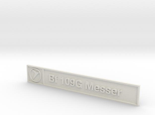 Bf 109G Plaque in White Natural Versatile Plastic