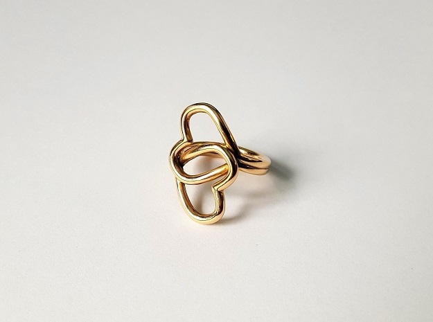 Knotted Hearts Ring in Polished Bronze: 6.5 / 52.75