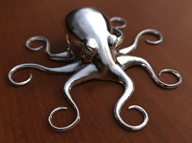 Octopus Pendant in White Processed Versatile Plastic