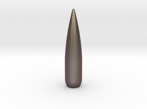 12.7x108mm replica projectile in Polished Bronzed-Silver Steel