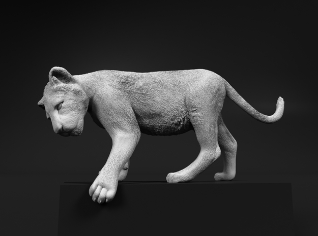 Lion 1:48 Cub reaching for something in Tan Fine Detail Plastic