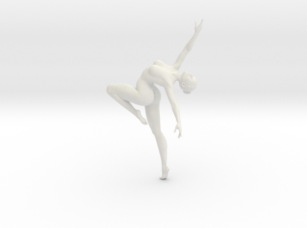 Scale 1:6 Nude ballet dancer poses 001 in White Natural Versatile Plastic: Extra Large