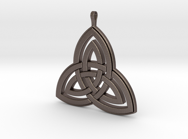 Double Trefoil 001 in Polished Bronzed-Silver Steel