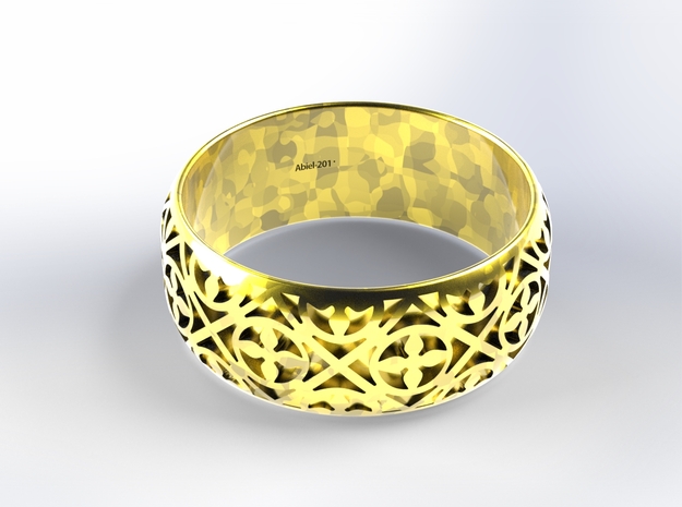 Habesha Gold Ring Size=17.9mm in 18k Gold Plated Brass: 7.75 / 55.875