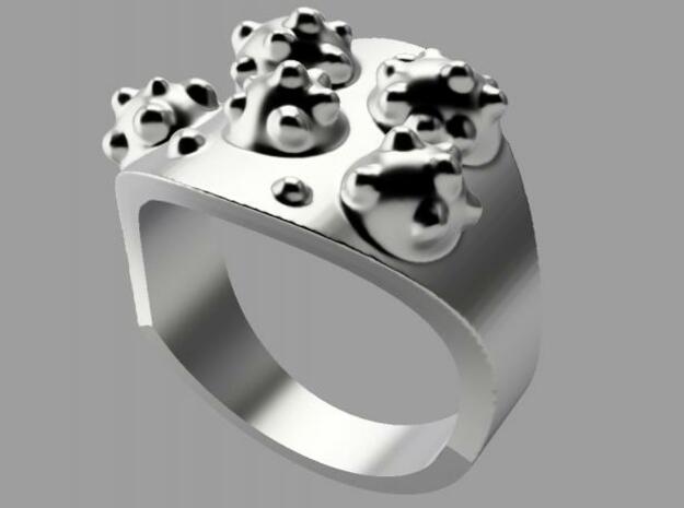 "Virus" Ring in Polished Silver