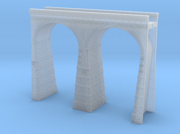 T-scale Stone Viaduct Section (2 Arches) - 90mm St in Smooth Fine Detail Plastic