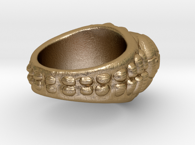 skull-ring-size 10 in Polished Gold Steel