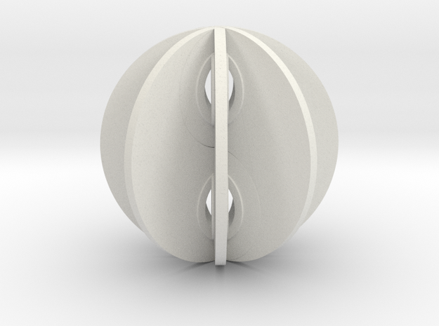 Yin yang sphere in White Natural Versatile Plastic