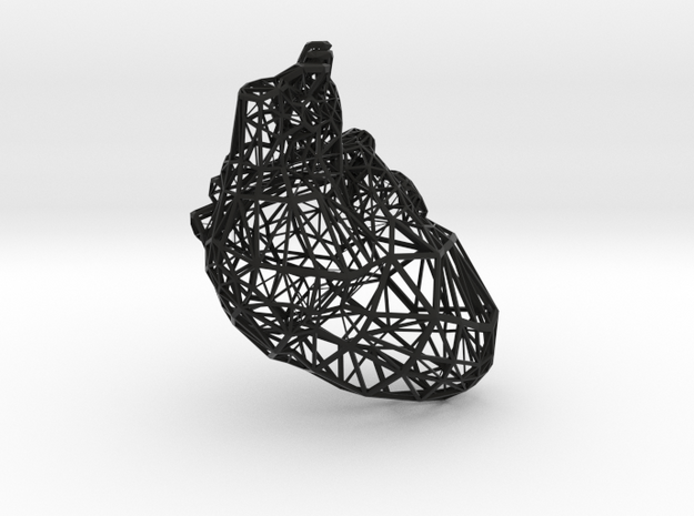 Lattice heart in Black Natural Versatile Plastic