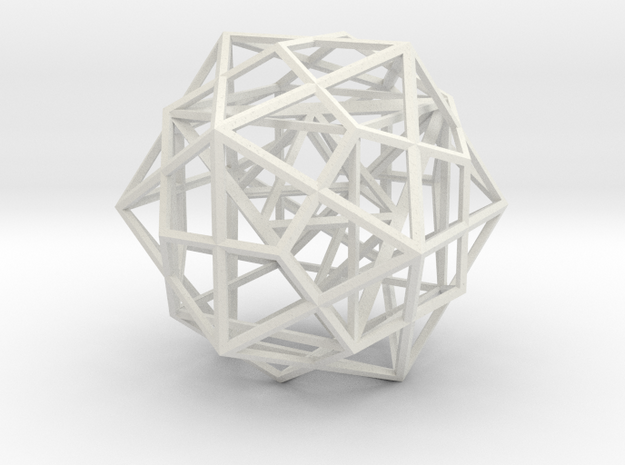 Nested Polyhedra, Medium in White Natural Versatile Plastic