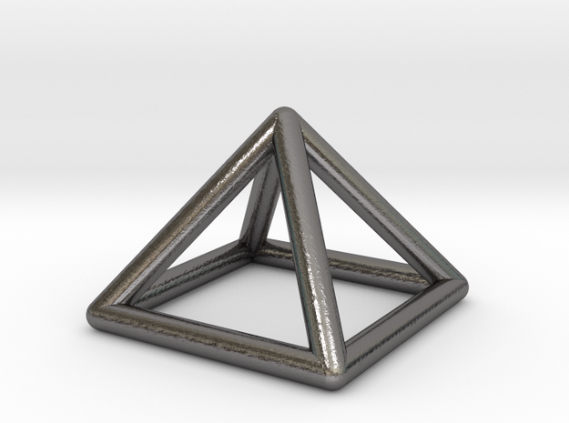 0719 J01 Square Pyramid  E (a=1cm) #1 in Polished Nickel Steel