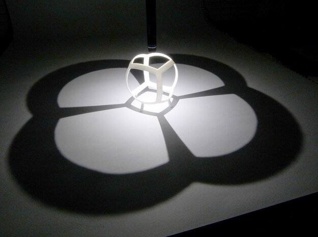 Cube (stereographic projection) in White Natural Versatile Plastic
