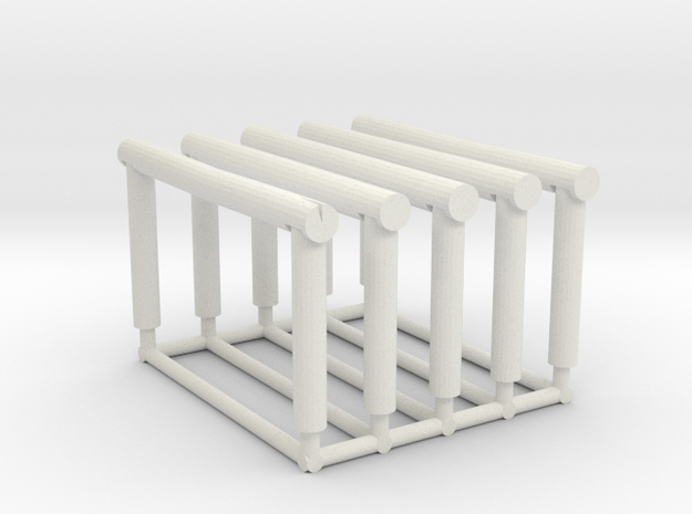 Hitching Rail 1/87th in White Natural Versatile Plastic