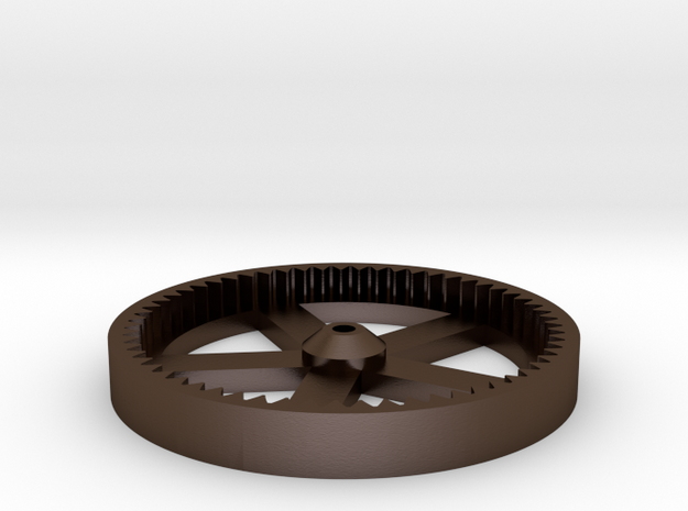 RepRap 3D Printer Mendel Large Gear in Polished Bronze Steel