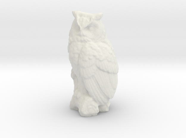 O Scale Owl in White Natural Versatile Plastic