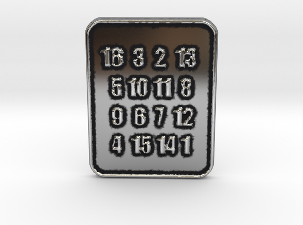 The Oracle's Seer Square Pendant for Lottery in Antique Silver