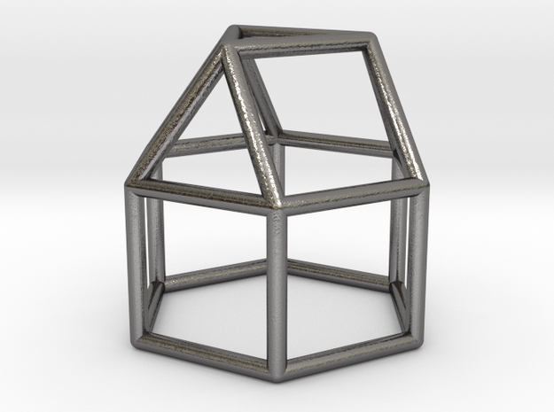 0767 J18 Elongated Triangular Cupola E (a=1cm) #1 in Polished Nickel Steel