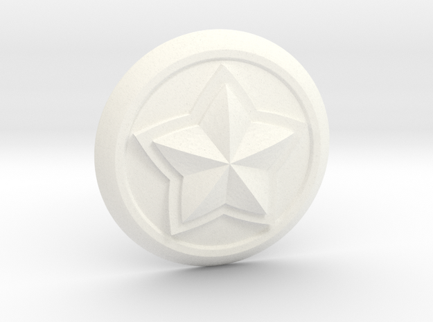 Poppy Star Guardian Pin in White Processed Versatile Plastic