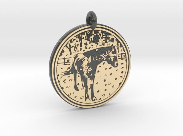 Horse Animal Totem Pendant in Glossy Full Color Sandstone