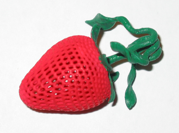 Strawberry Pendant in Red Processed Versatile Plastic