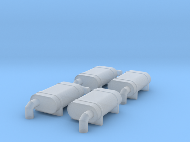 N Scale NS F Units Exhaust Mufflers in Smooth Fine Detail Plastic