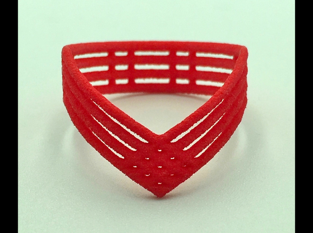 "Vector Ring" (Short) Size: 7 in Red Processed Versatile Plastic