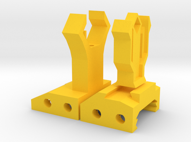 Insanity Front and Rear Iron Sights in Yellow Processed Versatile Plastic