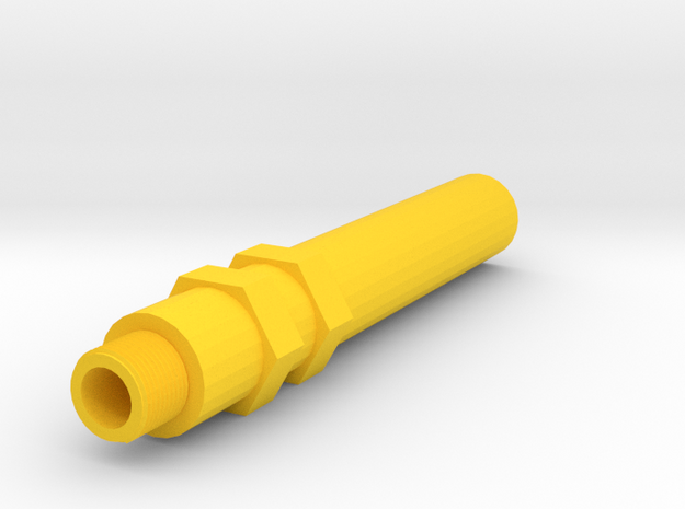 100mm 14mm- Insanity Airsoft Barrel Extension in Yellow Processed Versatile Plastic