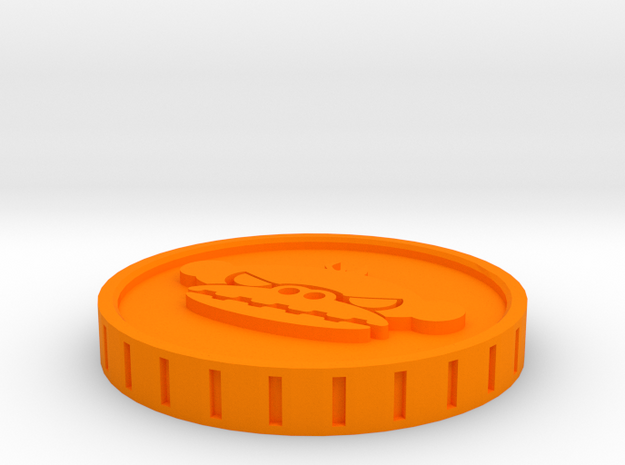 AngryMonday Twitch Coin in Orange Processed Versatile Plastic