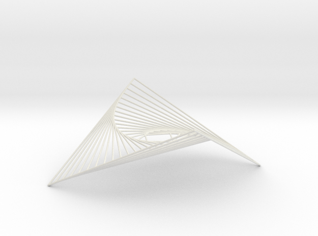 Square Spiral Line Illusion ​V1 Tessellated Lines in White Natural Versatile Plastic