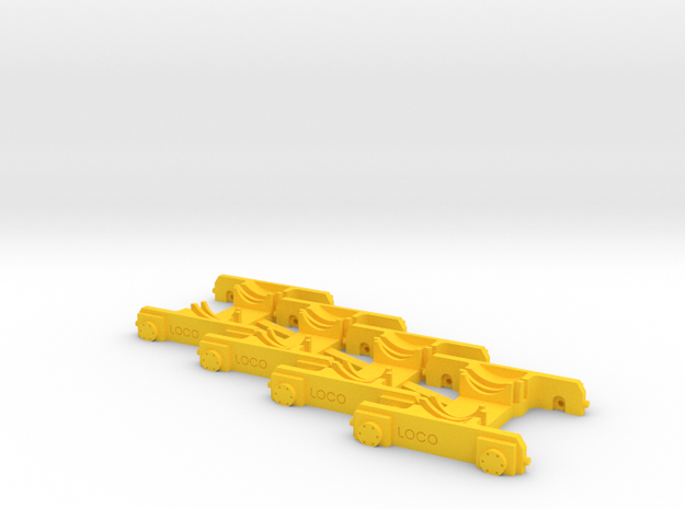 4 x "Loco Buggy V 2.1" H0 (1:87) in Yellow Processed Versatile Plastic
