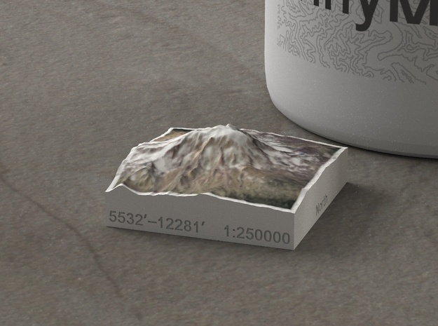 Mt. Adams, Washington, USA, 1:250000 Explorer in Natural Full Color Sandstone