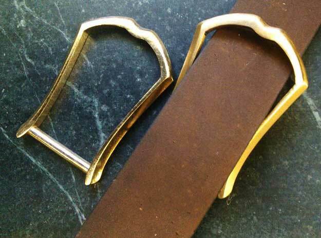 1.25" strap Long Buckle, Accented - CAST w/ tongue in Natural Bronze
