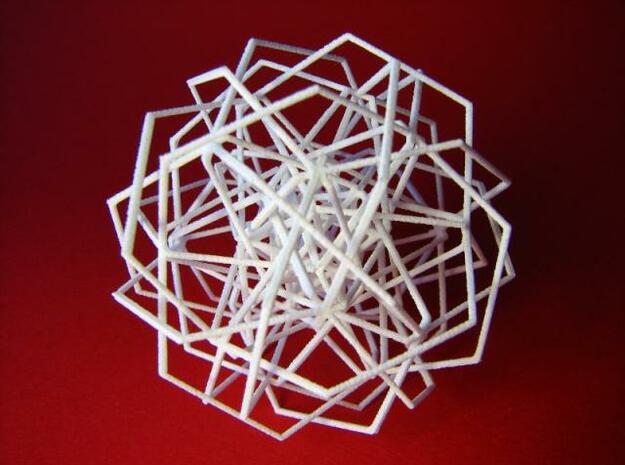 Thirty Interwoven Hexagons Formalbs 7 in White Natural Versatile Plastic