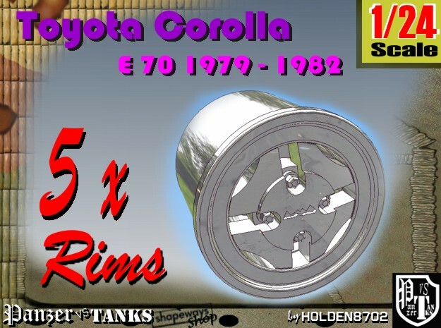 1-24 5x Toyota Corolla Rim in Tan Fine Detail Plastic