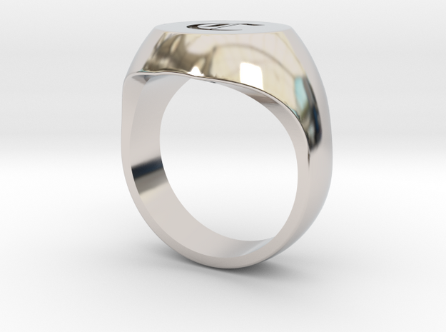 Initial Ring "C" in Rhodium Plated Brass