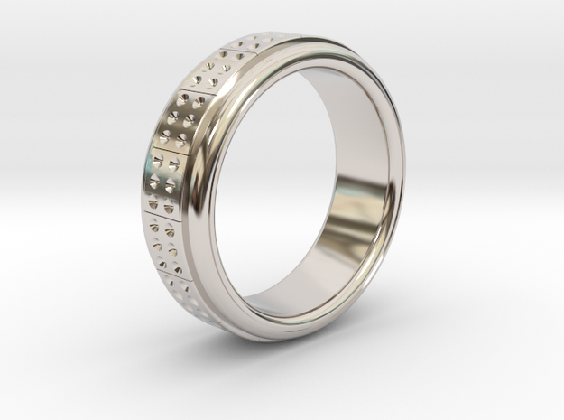 Men's Band Ring #2 in Rhodium Plated Brass