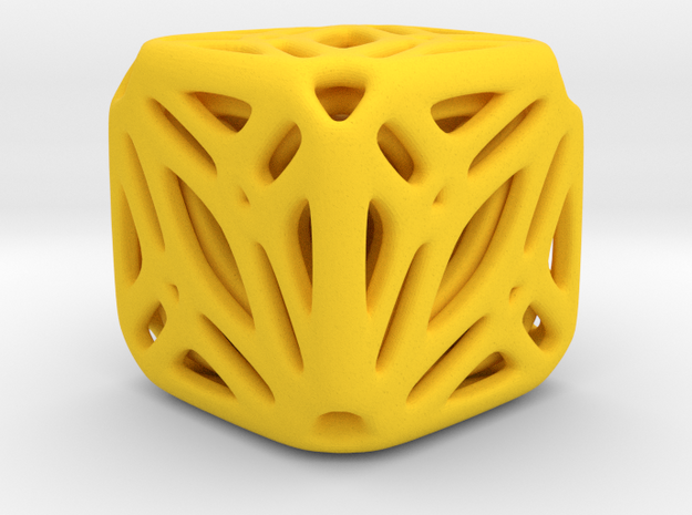 Nested Tessellated Cube  in Yellow Processed Versatile Plastic