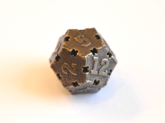 D12 Balanced - Fire in Polished Bronze Steel