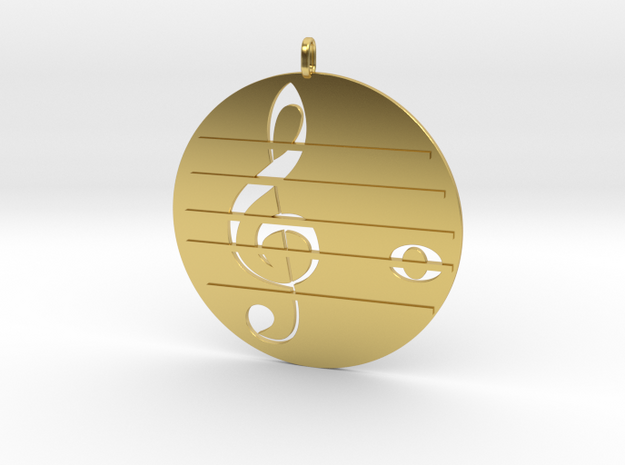 Treble clef in Polished Brass