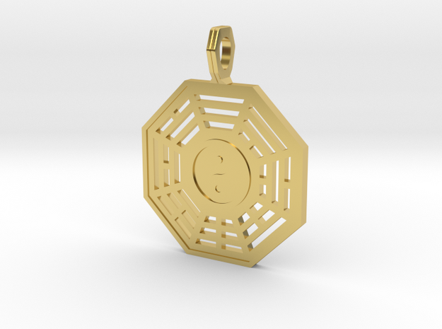 Bagua symbol flat in Polished Brass