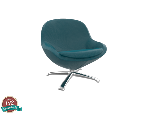 Miniature Veneno Chair - Bo concept in White Natural Versatile Plastic: 1:12