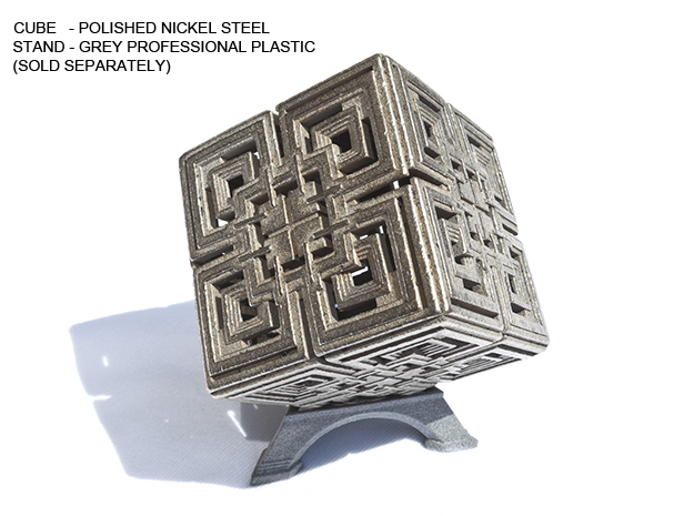 Cube 02 in Polished Nickel Steel