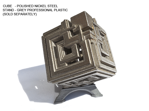 Cube 04 in Polished Nickel Steel