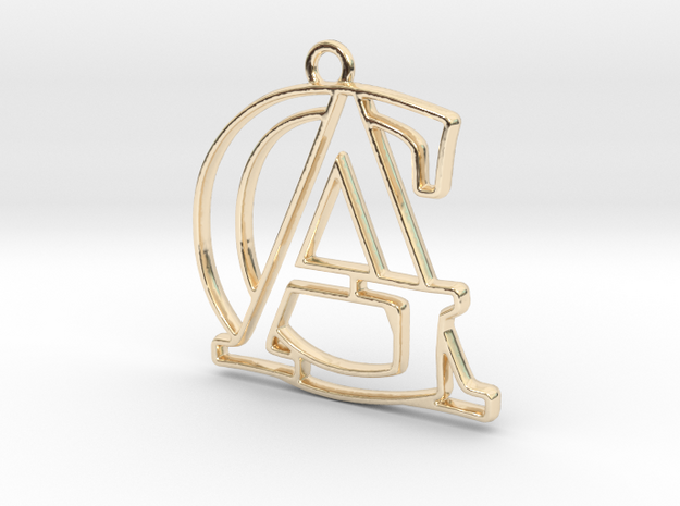 Monogram with initials A&G in 14k Gold Plated Brass